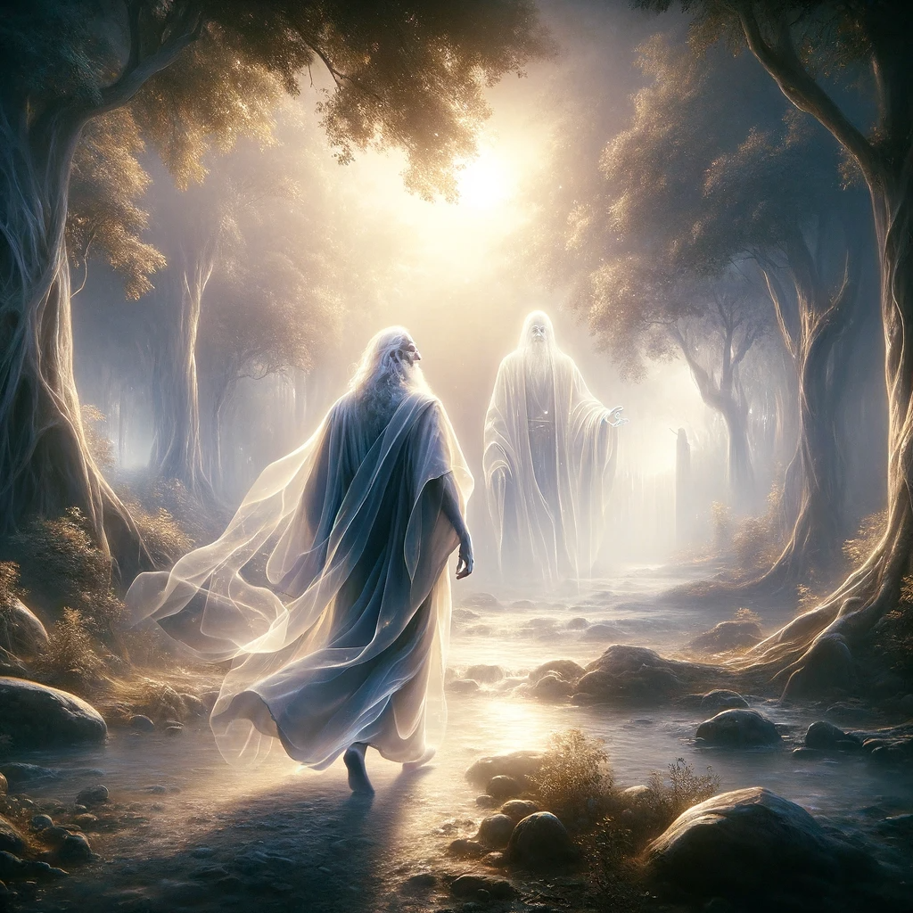 Ark.au Illustrated Bible - Genesis 5:24 - Enoch walked with God, and he was not, for God took him.