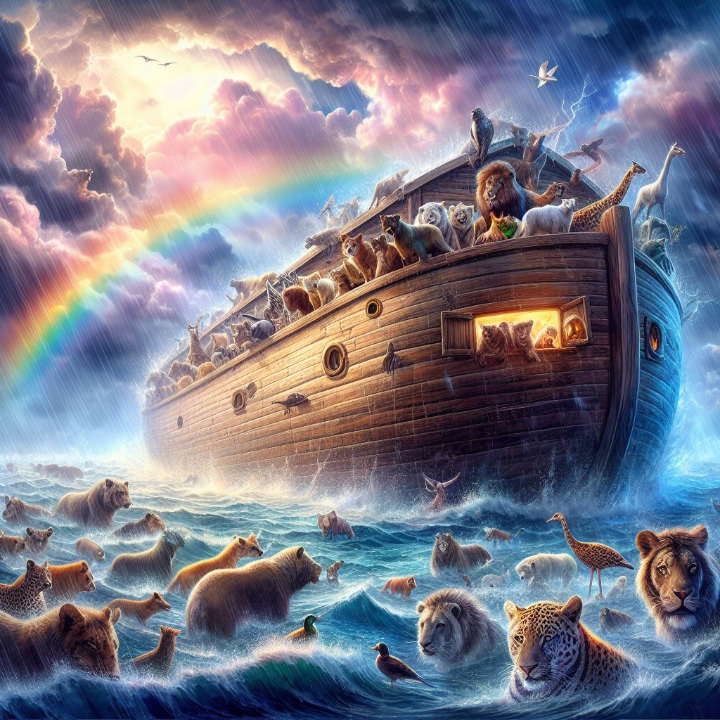 Ark.au Illustrated Bible - Genesis 7:22 - All in whose nostrils was the breath of the spirit of life, of all that was on the dry land, died.