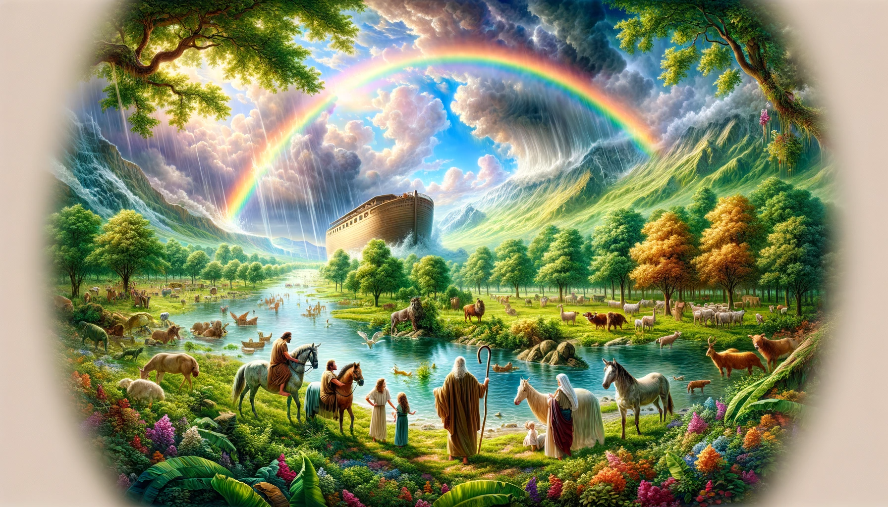 Ark.au Illustrated Bible - Genesis 9:16 - and the bow hath been in the cloud, and I have seen it -- to remember the covenant age-during between God and every living creature among all flesh which `is' on the earth.'