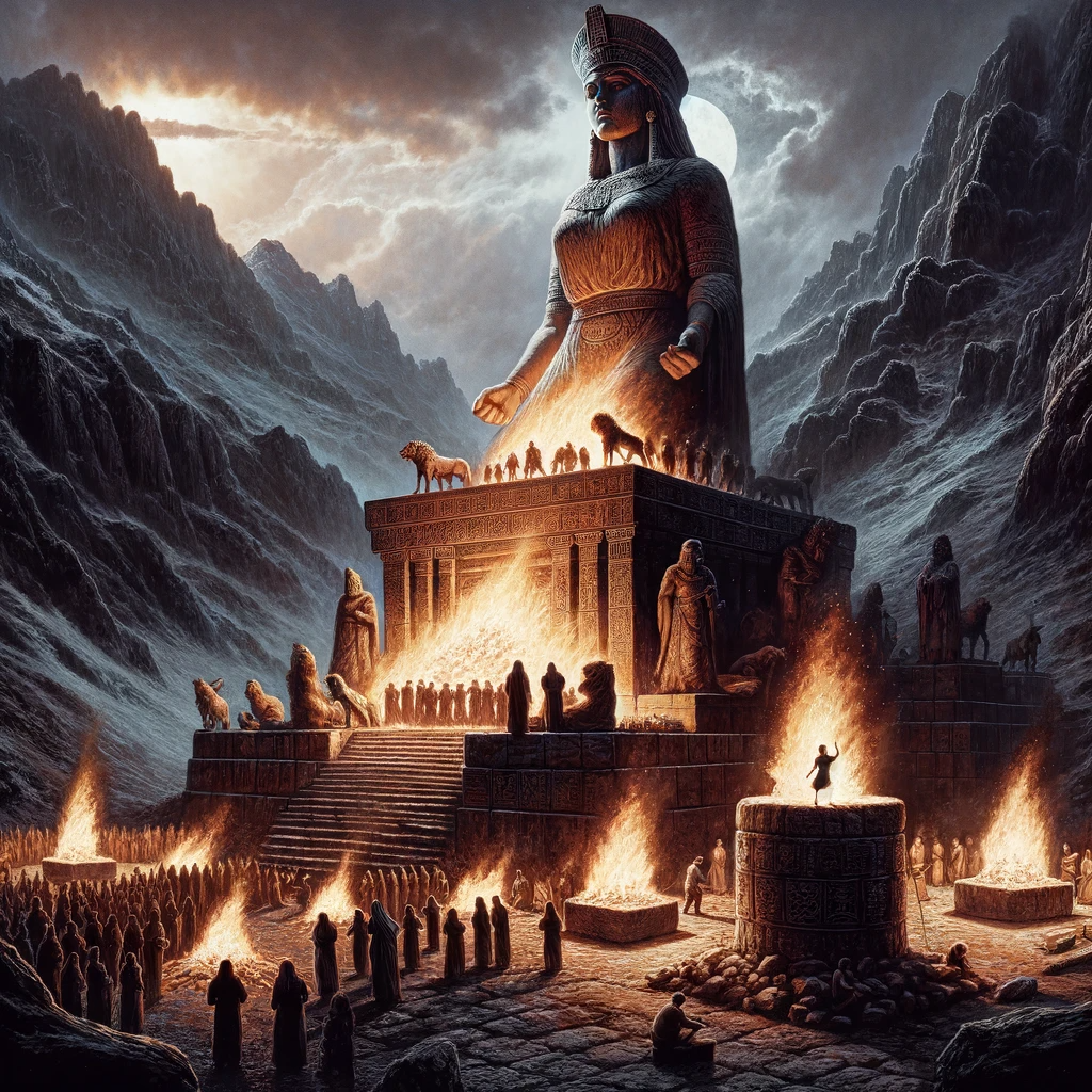 Ark.au Illustrated Bible - 2 Kings 17:17 - They caused their sons and their daughters to pass through the fire, and used divination and enchantments, and sold themselves to do that which was evil in the sight of Yahweh, to provoke him to anger.