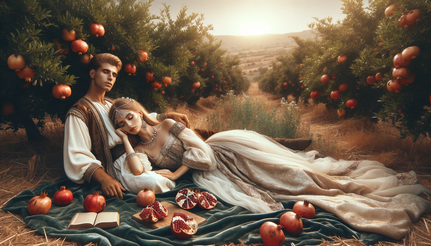 Ark.au Illustrated Bible - Song of Solomon 7:12 - Let us go out early to the vine-gardens; let us see if the vine is in bud, if it has put out its young fruit, and the pomegranate is in flower. There I will give you my love.