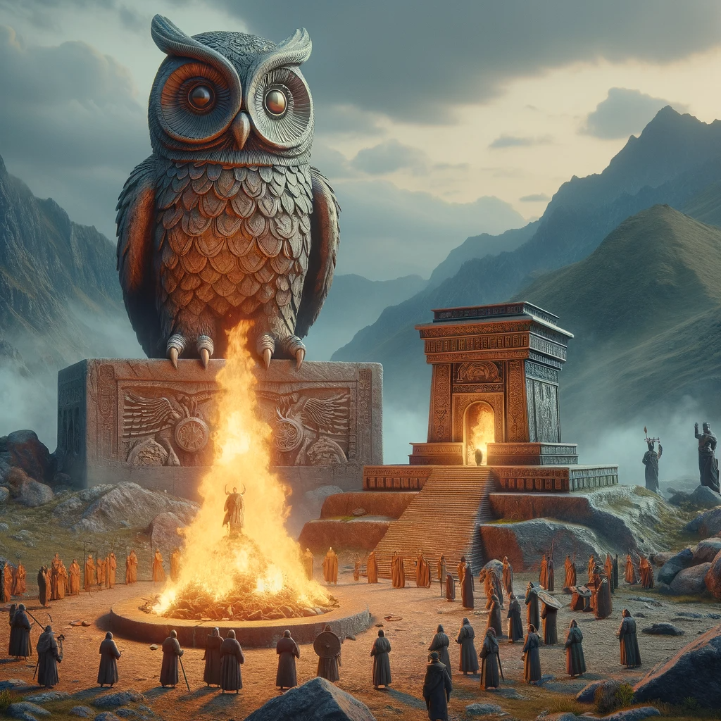Ark.au Illustrated Bible - Deuteronomy 12:31 - Thou shalt not do so to the LORD thy God; for every abomination to the LORD which he hateth have they done to their gods; for even their sons and their daughters they have burnt in the fire to their gods.