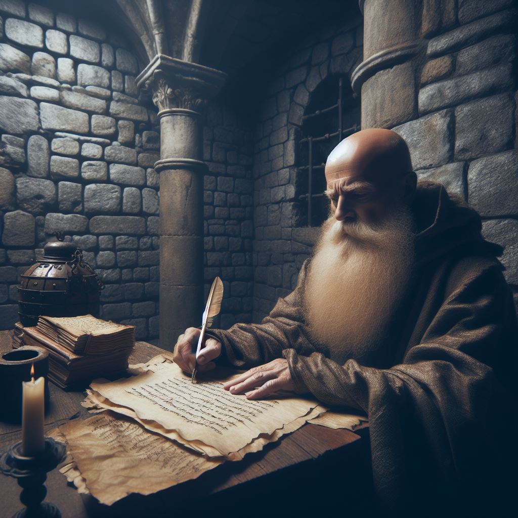 Ark.au Illustrated Bible - Colossians 4:3 - praying together for us also, that God may open to us a door for the word, to speak the mystery of Christ, for which I am also in bonds;