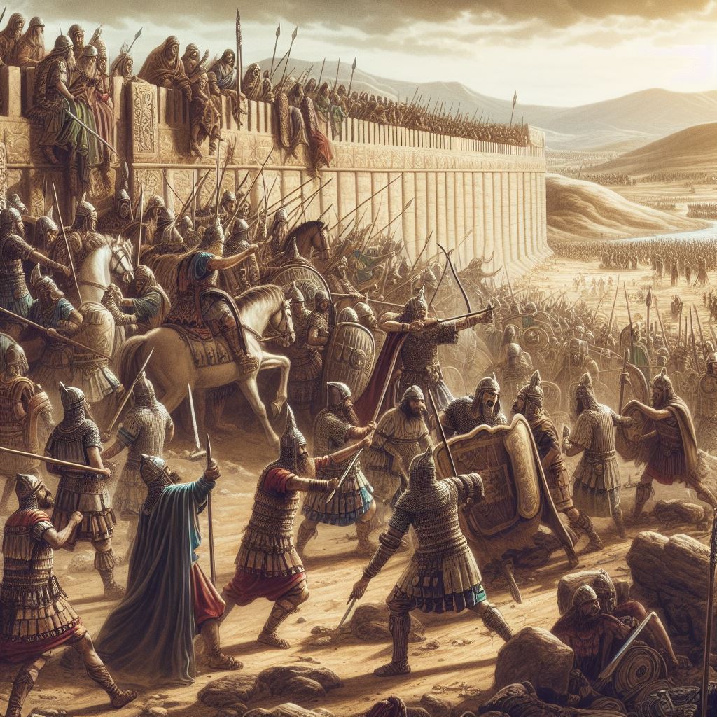 Ark.au Illustrated Bible - 1 Samuel 11:11 - It was so on the next day, that Saul put the people in three companies; and they came into the midst of the camp in the morning watch, and struck the Ammonites until the heat of the day: and it happened, that those who remained were scattered, so that no two of them were left together.
